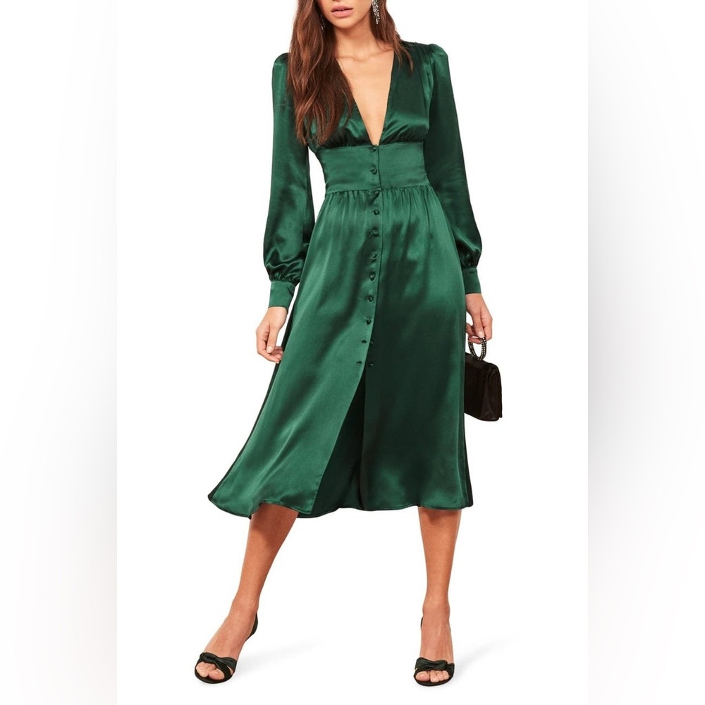 Reformation 100% silk Nicola Dress